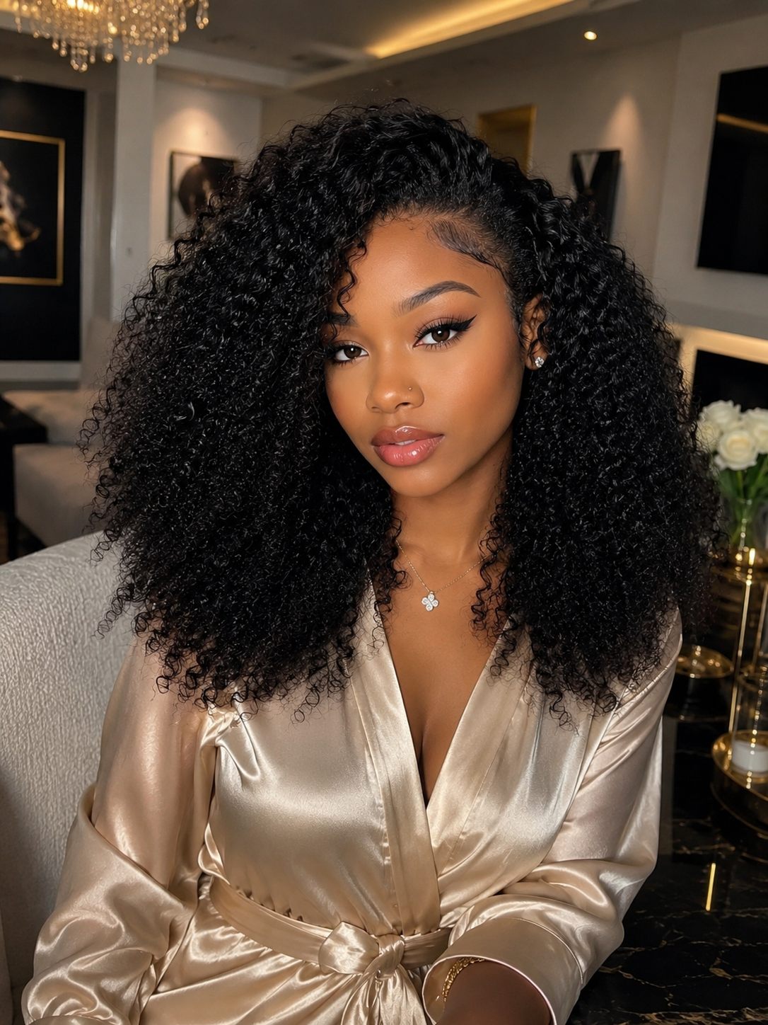 KINKY CURL HALF  HUMAN WIG